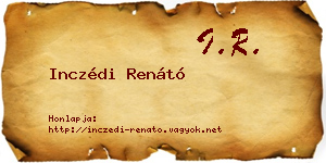Inczédi Renátó névjegykártya